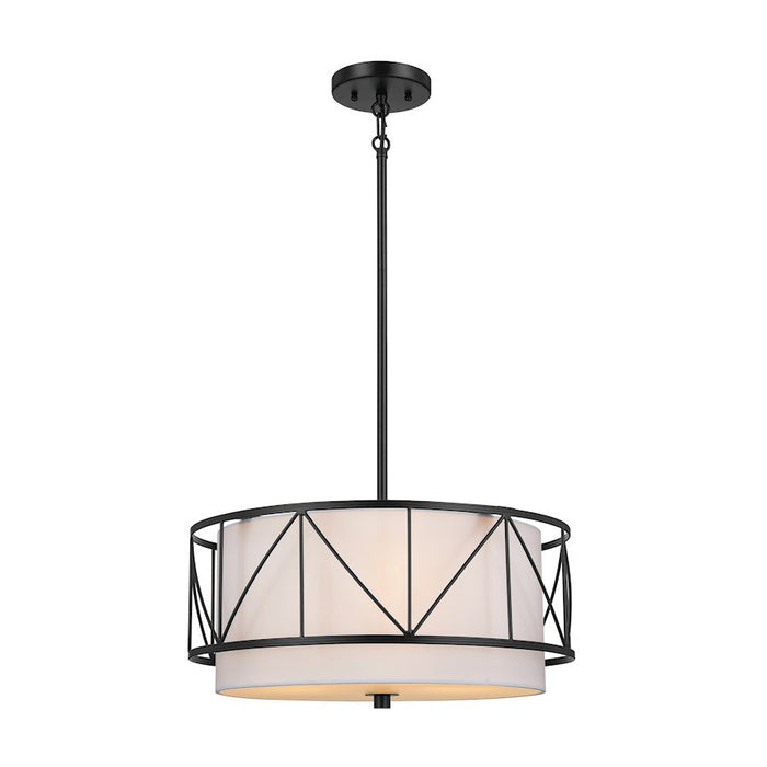 Kichler Birkleigh 3 Light 10" Pendant/Semi Flush Mount, Black - 52075BK