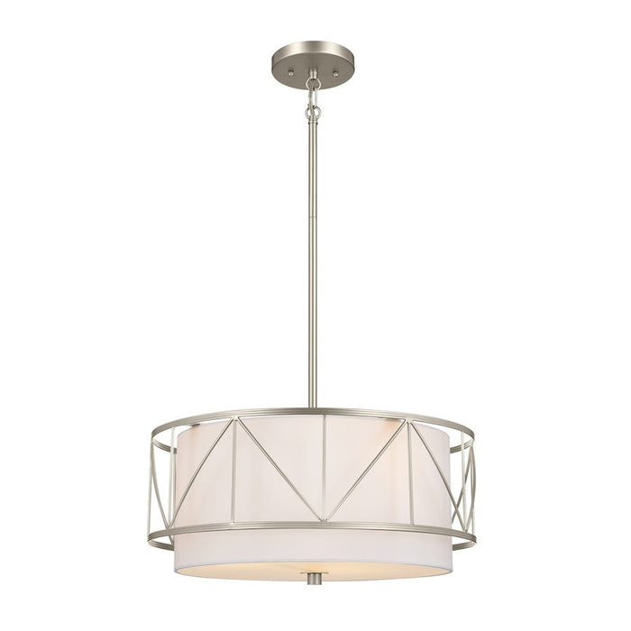 Kichler Birkleigh 3 Light 10" Pendant/Semi Flush Mount, Satin Nickel - 52075SN