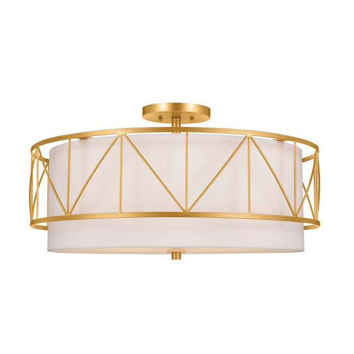 Kichler Birkleigh 4 Light Semi Flush Mount, Classic Gold - 52076CLG