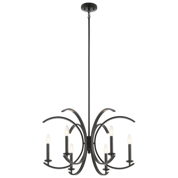 Kichler Cassadee 16.5" 6 Light Chandelier, Black - 52116BK