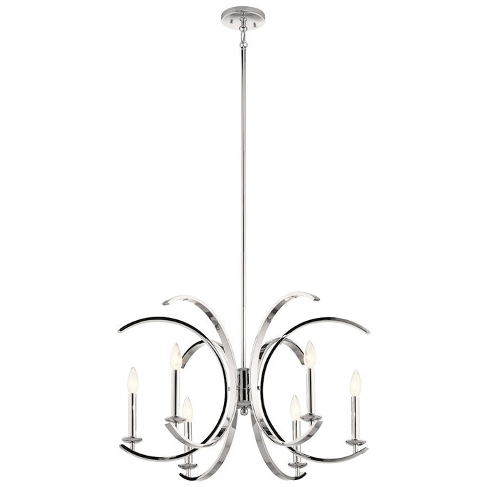 Kichler Cassadee 16.5" 6 Light Chandelier, Chrome - 52116CH