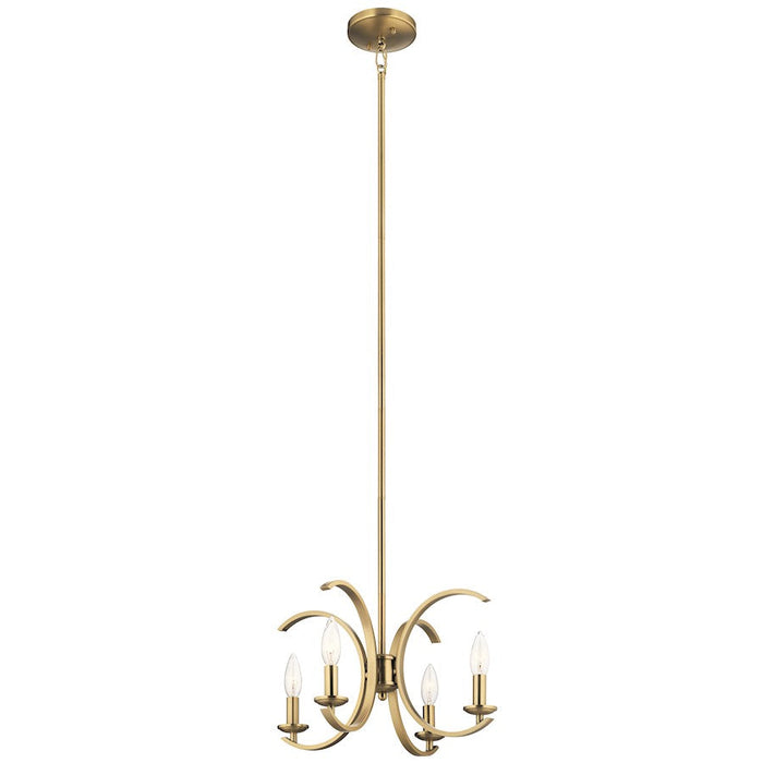 Kichler Cassadee 16" 4 Light Convertible Pendant/Semi Flush, Brass - 52119BNB