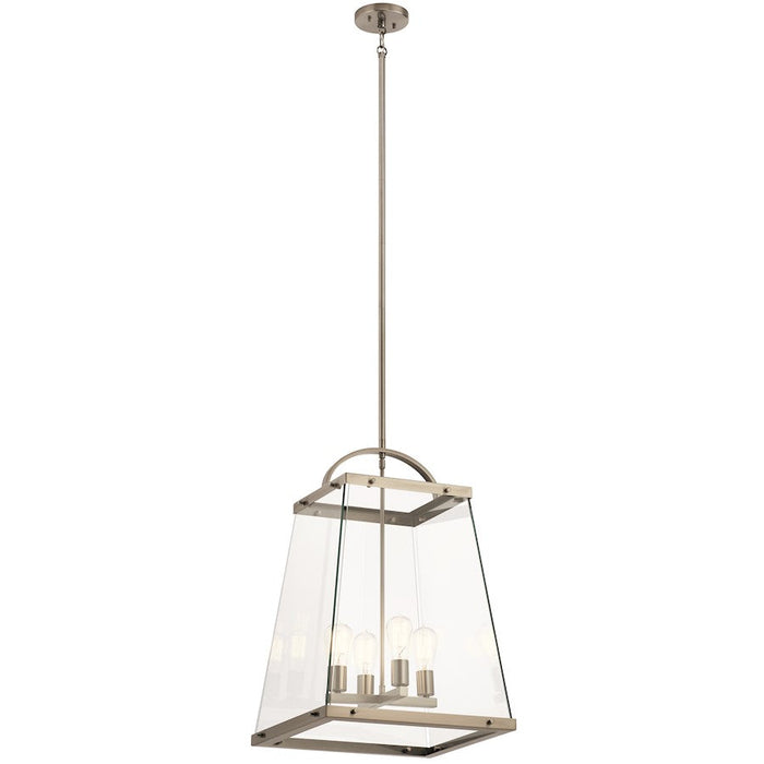 Kichler Darton 25.75" 4 Light Large Foyer Pendant, Clear, Pewter - 52124CLP