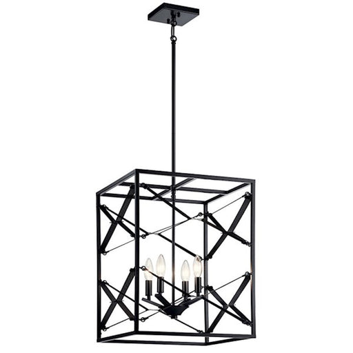 Kichler Sevan 4 Light Foyer Pendant, Black - 52141BK