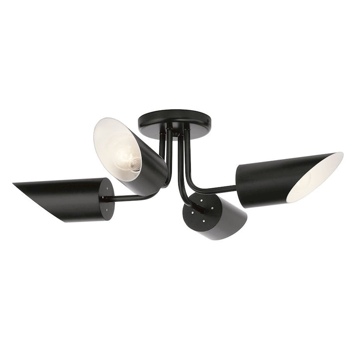 Kichler Trentino 4 Light Semi Flush, Black - 52164BK