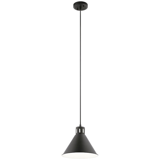 Kichler Zailey 9.5" 1 Light Pendant, Black - 52176BK