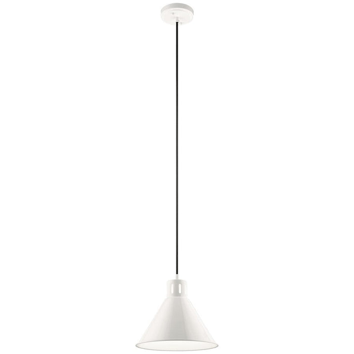 Kichler Zailey 9.5" 1 Light Pendant, White - 52176WH