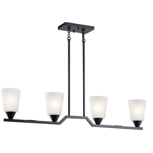 Kichler Skagos 4 Light Linear Chandelier, Black - 52233BK