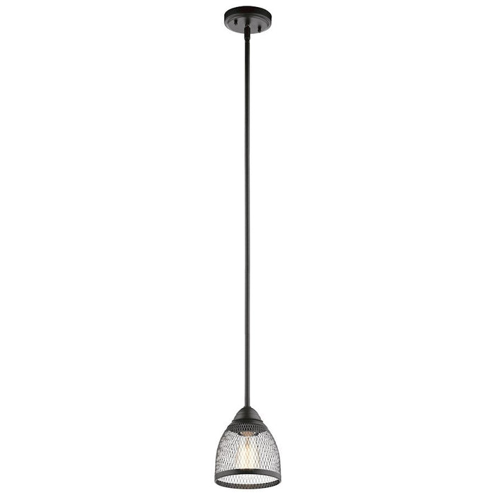 Kichler Voclain 7.75" 1 Light Mini Pendant with Mesh Shade, Black - 52272BK