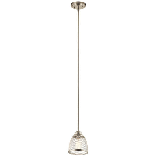 Kichler Voclain 7.75" 1 Light Mini Pendant, Mesh Shade, Nickel - 52272NI