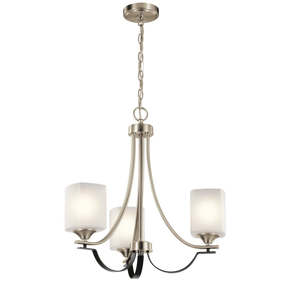 Kichler Tula 3 Light Convertible Chandelier, Brushed Nickel - 52275NI