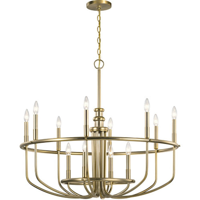 Kichler Capitol Hill 30.75" 12 Light Chandelier, Classic Bronze - 52305CLZ