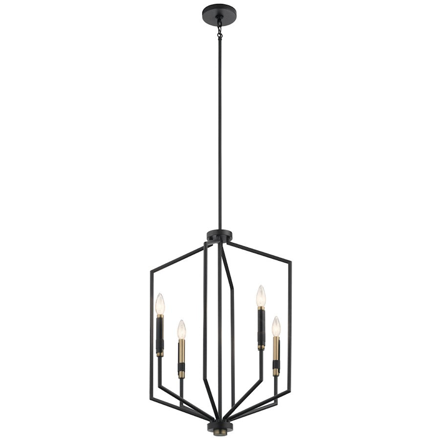 Kichler Armand Large 4 Light Foyer Pendant, Black - 52351BK