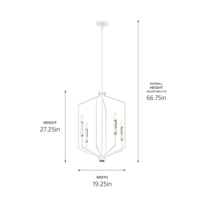 Kichler Armand 4 Light Large Foyer Pendant, White