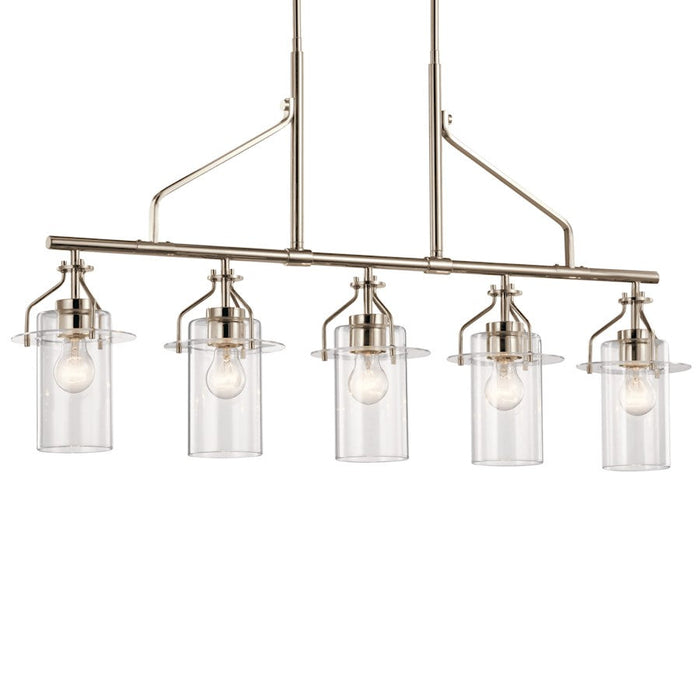 Kichler Everett Linear 5 Light Chandelier, Polished Nickel