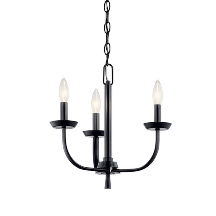 Kichler Kennewick 3 Light Mini Chandelier, Black