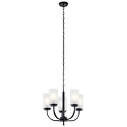 Kichler Kennewick 5 Light Chandelier, Black/Frosted - 52386BK