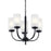 Kichler Kennewick 5 Light Chandelier, Black/Frosted