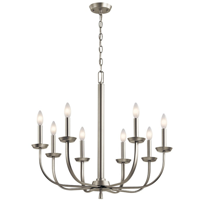 Kichler Kennewick 8 Light Chandelier, Brushed Nickel - 52388NI