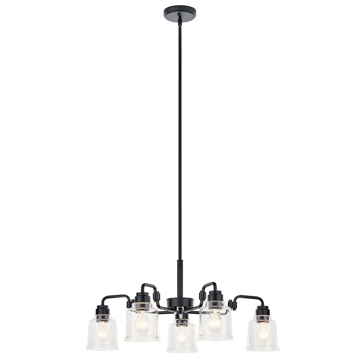 Kichler Aivian 5 Light Chandelier, Black/Clear - 52398BK