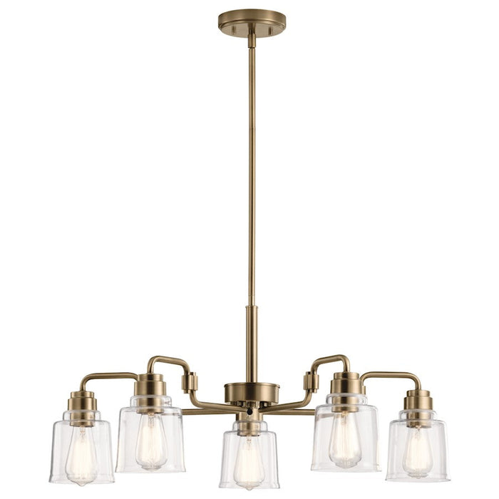 Kichler Aivian 5 Light Chandelier, Weathered Brass - 52398WBR