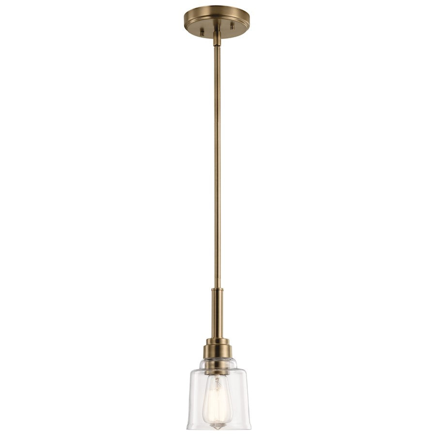 Kichler Aivian 1 Light Mini Pendant, Weathered Brass - 52399WBR