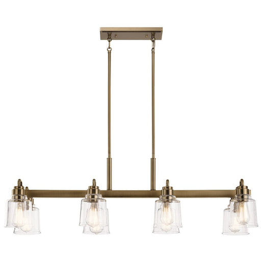 Kichler Aivian Linear 8 Light Chandelier, Weathered Brass - 52400WBR