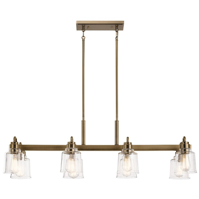 Kichler Aivian Linear 8 Light Chandelier, Weathered Brass - 52400WBR