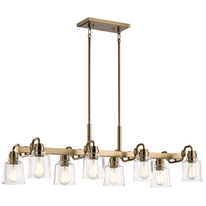 Kichler Aivian Linear 8 Light Chandelier, Weathered Brass