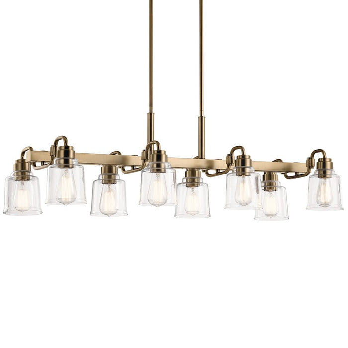 Kichler Aivian Linear 8 Light Chandelier, Weathered Brass