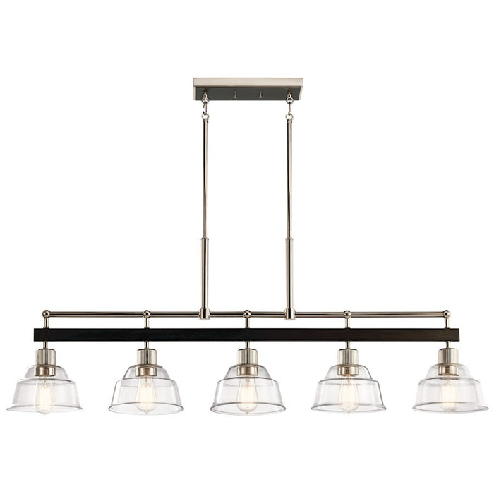 Kichler Eastmont Linear 5 Light Chandelier, Polished Nickel