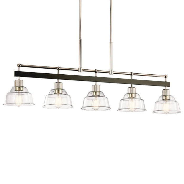 Kichler Eastmont Linear 5 Light Chandelier, Polished Nickel