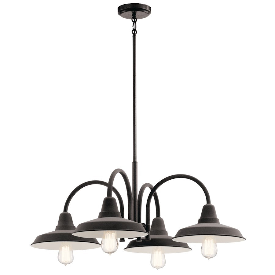 Kichler Marrus 4 Light Chandelier, Weathered Zinc - 52407WZC