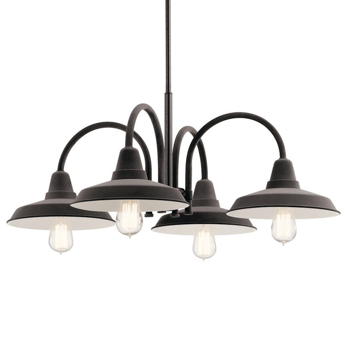 Kichler Marrus 4 Light Chandelier, Weathered Zinc