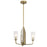 Kichler Kimrose 3 Light Chandelier, Brushed Natural Brass - 52410BNB