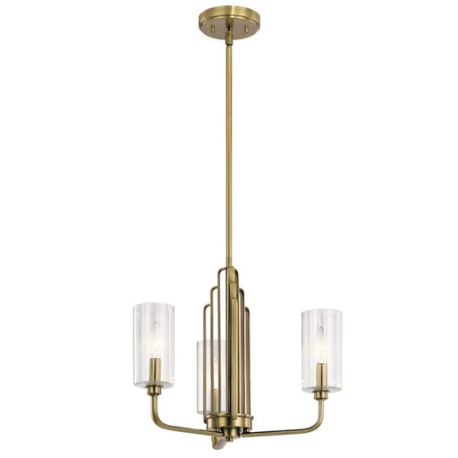 Kichler Kimrose 3 Light Chandelier, Brushed Natural Brass - 52410BNB