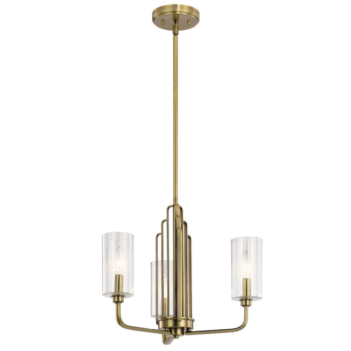 Kichler Kimrose 3 Light Chandelier, Brushed Natural Brass - 52410BNB