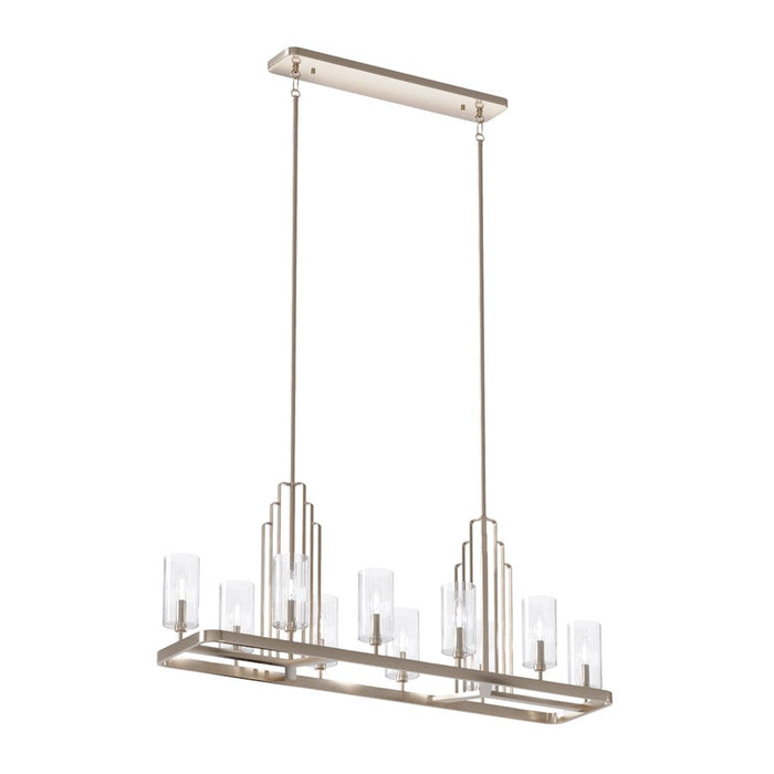 Kichler Kimrose Linear 10 Light Chandelier, Polished Nickel - 52413PN