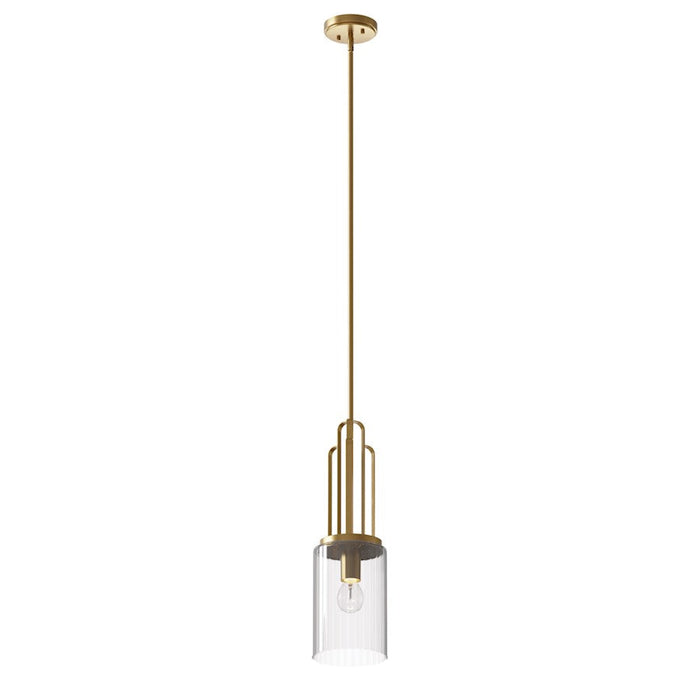 Kichler Kimrose 1 Light Mini Pendant, Brushed Natural Brass - 52414BNB