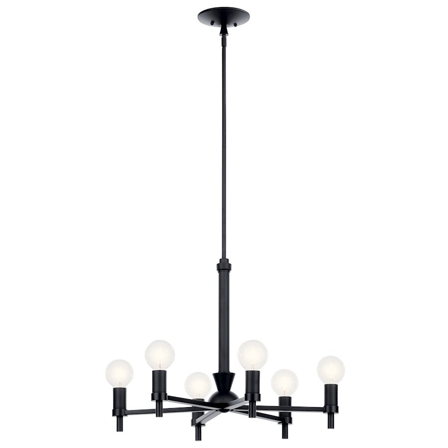 Kichler Torvee 6 Light 20" Chandelier, Black - 52424BK