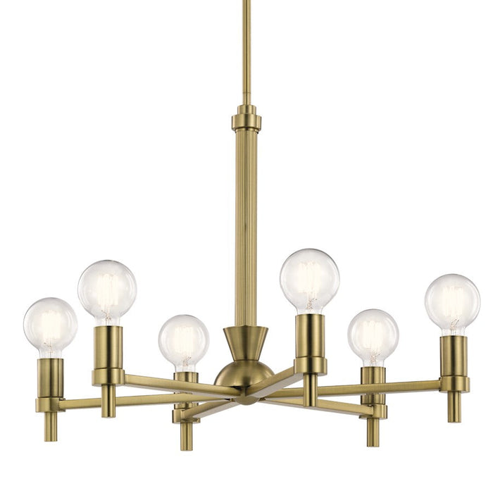 Kichler Torvee 6 Light Chandelier, Brushed Natural Brass