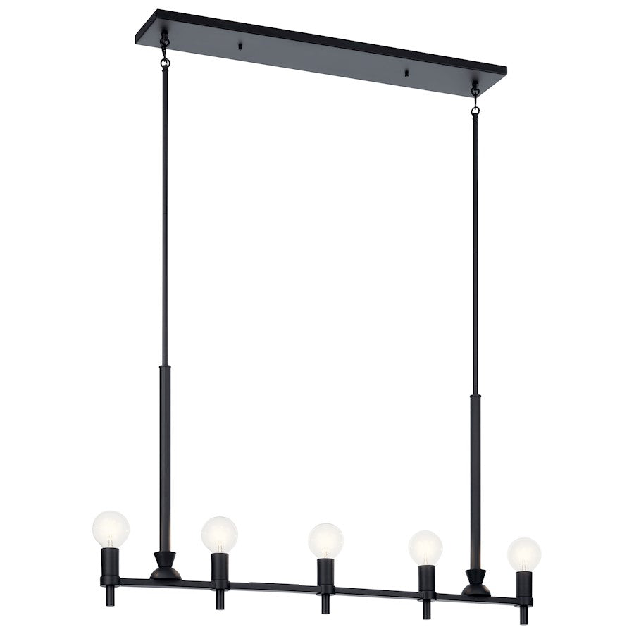 Kichler Torvee 5 Light Linear Chandelier, Black - 52425BK