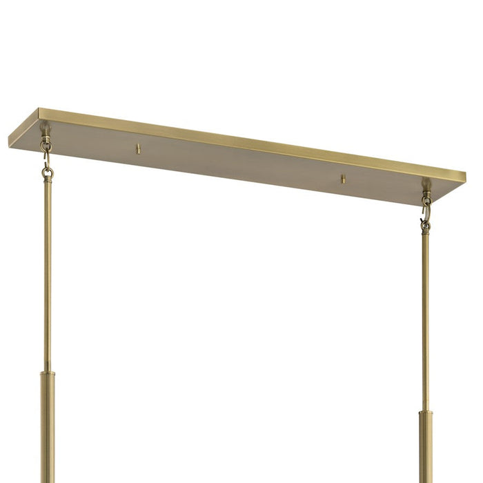 Kichler Torvee Linear 5 Light Chandelier, Brushed Natural Brass