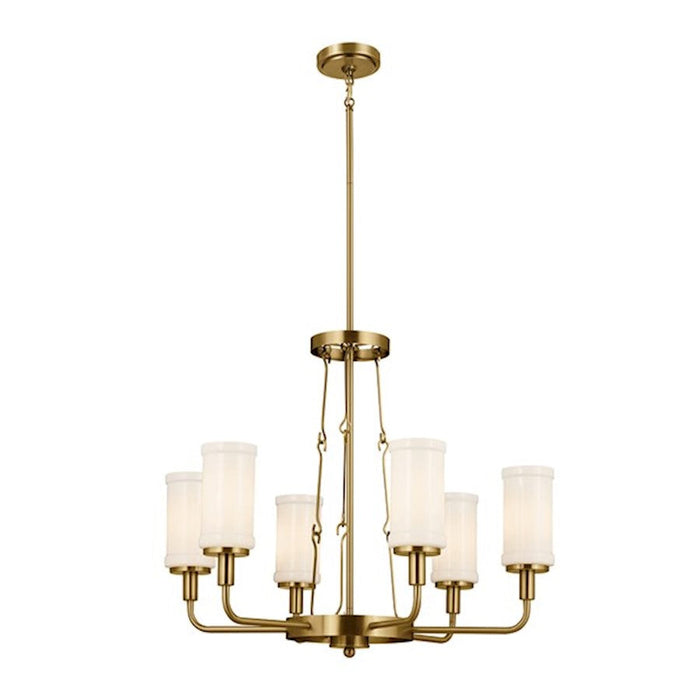 Kichler Vetivene 6 Light Chandelier, Natural Brass/Opal - 52451NBR