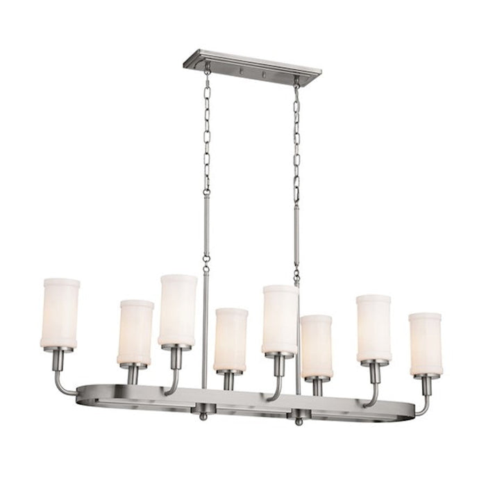 Kichler Vetivene Linear 8 Light Chandelier, Classic Pewter/Opal - 52453CLP