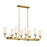 Kichler Vetivene Linear 8 Light Chandelier, Natural Brass/Opal - 52453NBR