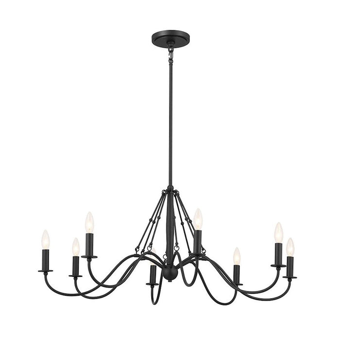 Kichler Freesia 8 Light Chandelier, Textured Black - 52456BKT