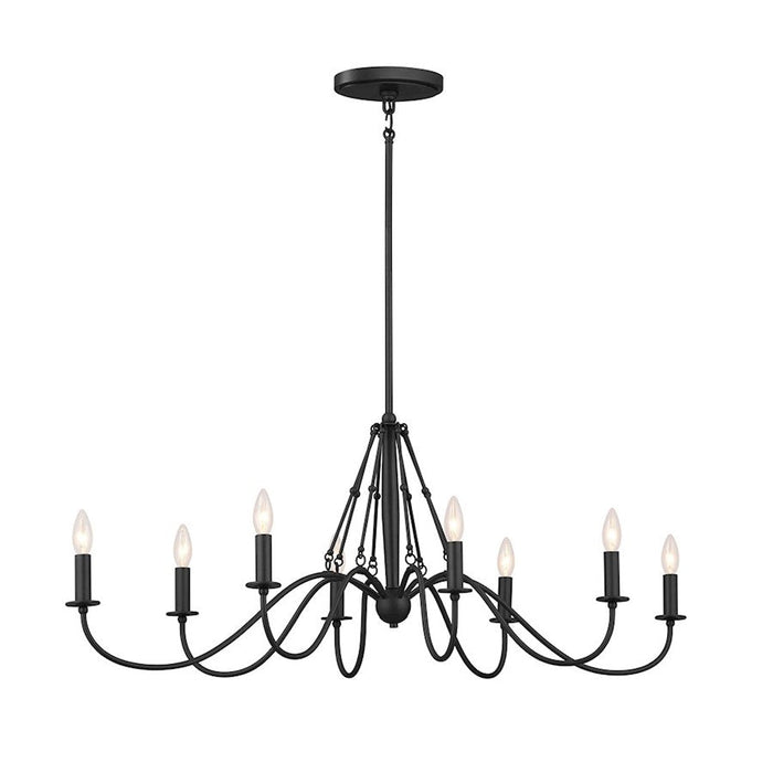 Kichler Freesia Oval 8 Light Chandelier, Textured Black - 52457BKT