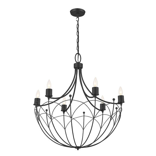 Kichler Topiary 6 Light 30" Chandelier, Textured Black - 52462BKT