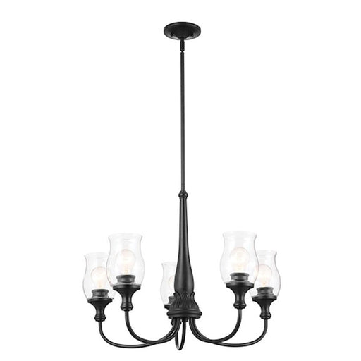 Kichler Melis 5 Light Chandelier, Black/Transparent - 52468BK